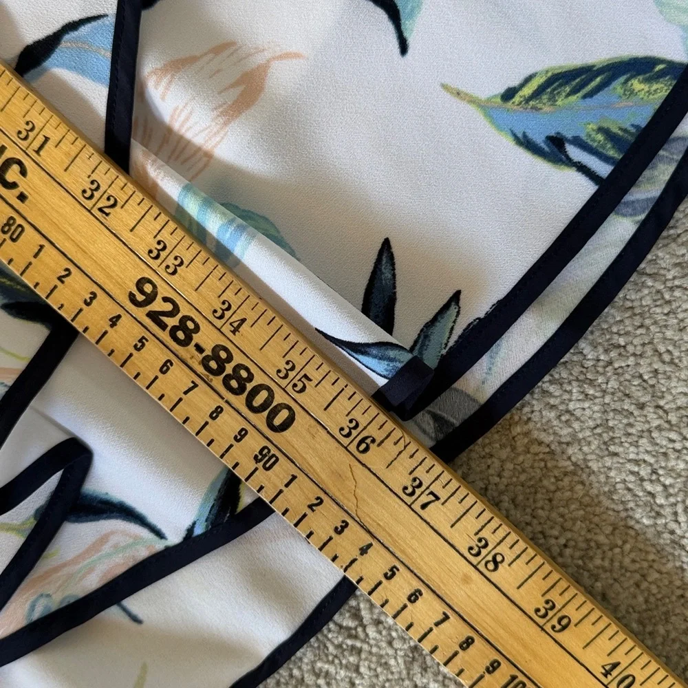 Banana Republic Floral Ruffle Wrap Racerback Dress Size 4 - Picture 7 of 9